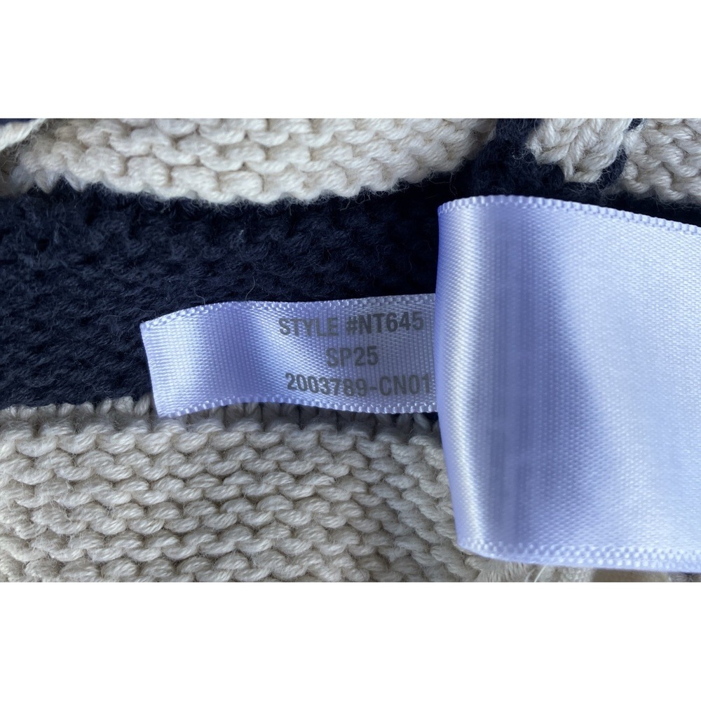 Madewell Striped‎ V-Neck Cardigan Sweater S Cream Blue Nautical Fisherman SP25 - Picture 6 of 8